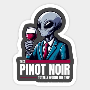 Worth the Trip - Alien with Wine Sticker